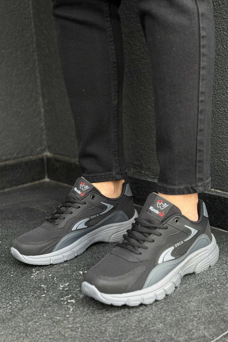 ORCA WRITTING SIMPLE MEN SNEAKERS BLACK-GREY/ZEGR - 3
