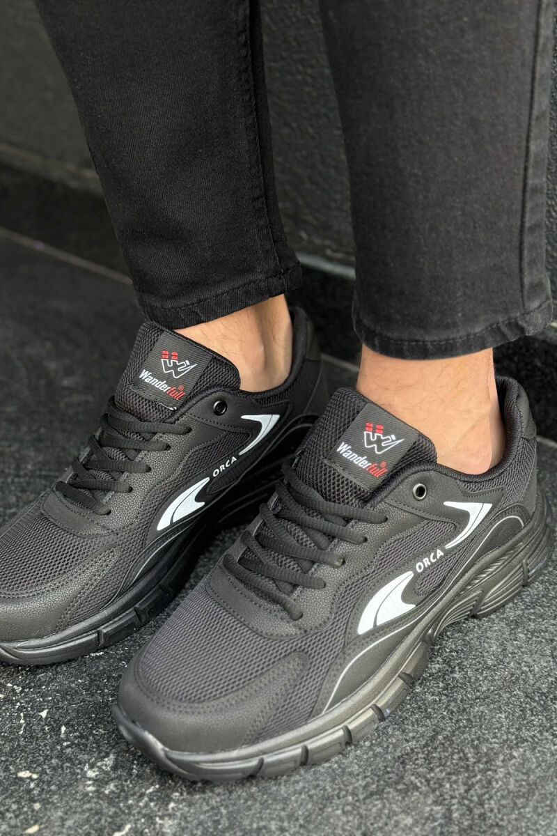 ORCA WRITTING SIMPLE MEN SNEAKERS BLACK-WHITE/ZEBA - 4