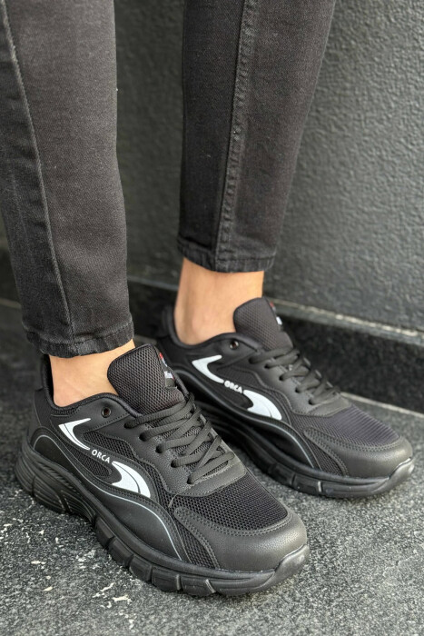 ORCA WRITTING SIMPLE MEN SNEAKERS BLACK-WHITE/ZEBA - 2