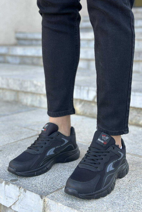 ORCA WRITTING SIMPLE MEN SNEAKERS BLACK/ E ZEZE - KLAUDIO FASHION