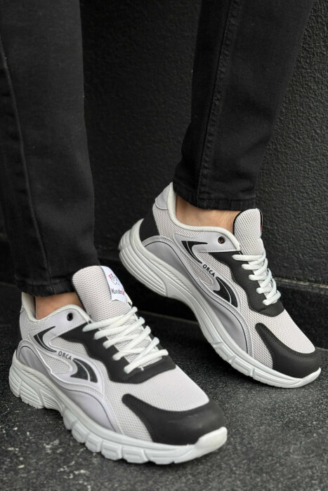 ORCA WRITTING SIMPLE MEN SNEAKERS GREY/BLACK-GRZE 