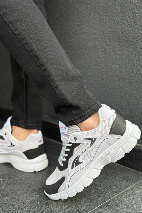 ORCA WRITTING SIMPLE MEN SNEAKERS GREY/BLACK-GRZE - 4