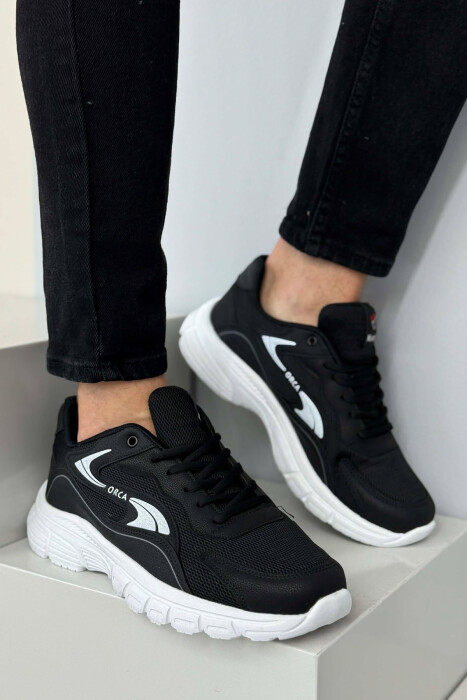 ORCA WRITTING SIMPLE MEN SNEAKERS WHITE-BLACK/BAZE - 1