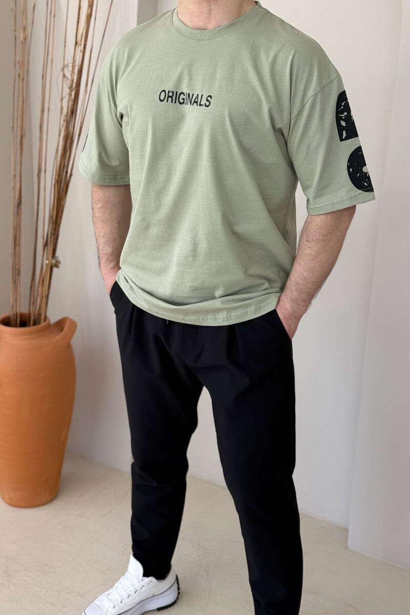 ORIGINALS ONE COLOR COTTON MEN T-SHIRT MINT/MENTE - 2