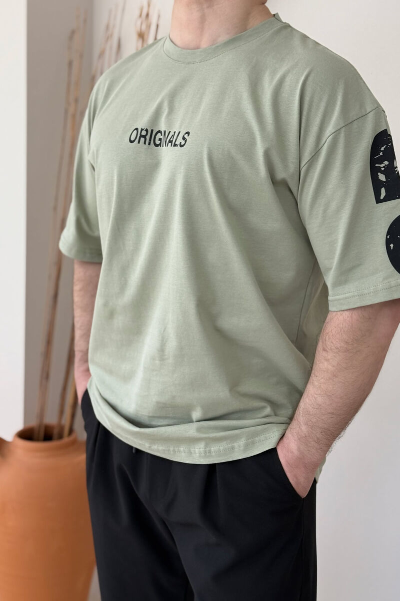 ORIGINALS ONE COLOR COTTON MEN T-SHIRT MINT/MENTE - 3