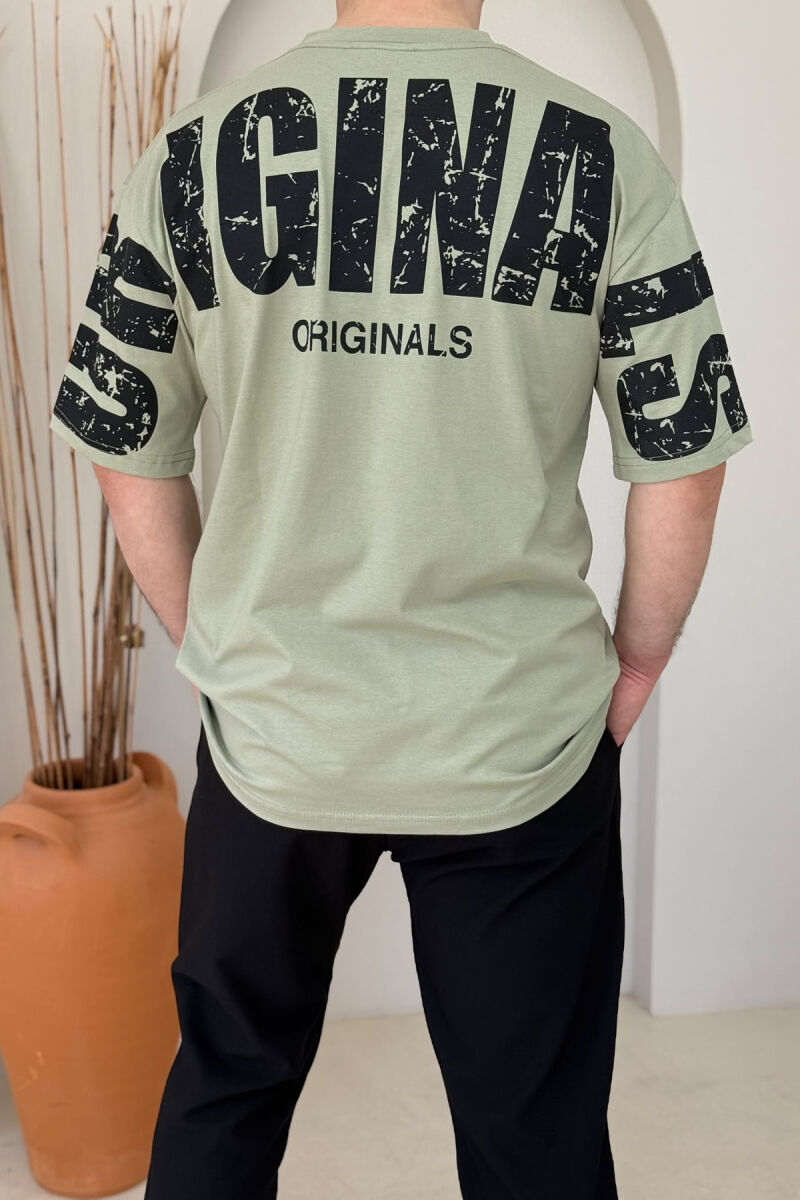 ORIGINALS ONE COLOR COTTON MEN T-SHIRT MINT/MENTE - 4