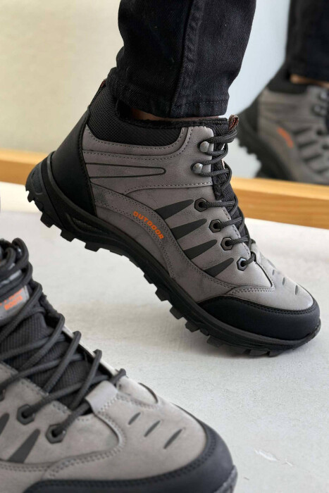 OUTDOOR TRAIL FLUFFY LACING MEN SEMIANKLE SNEAKERS GREY/GRI - 3