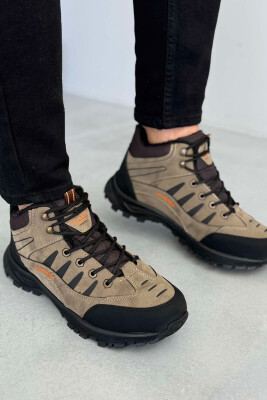 OUTDOOR TRAIL FLUFFY LACING MEN SEMIANKLE SNEAKERS LIGHT BROWN/KAZB 