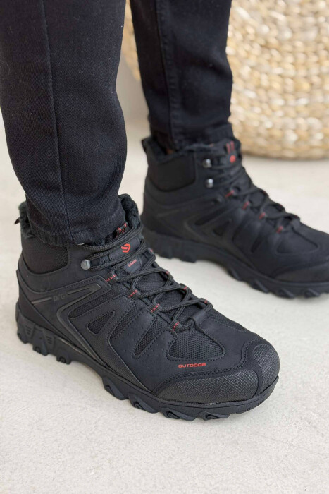 OUTDOOR TRAIL FLUFFY LACING MEN SNEAKERS BLACK-RED/ZEKU 