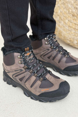 OUTDOOR TRAIL FLUFFY LACING MEN SNEAKERS DARK BROWN/KAE 