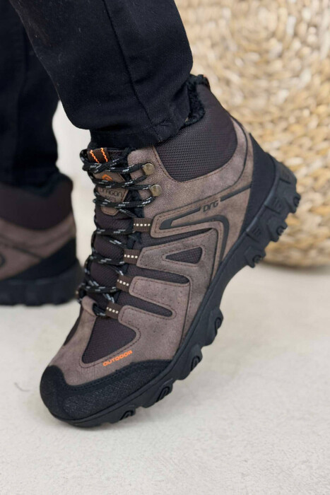 OUTDOOR TRAIL FLUFFY LACING MEN SNEAKERS DARK BROWN/KAE - 3