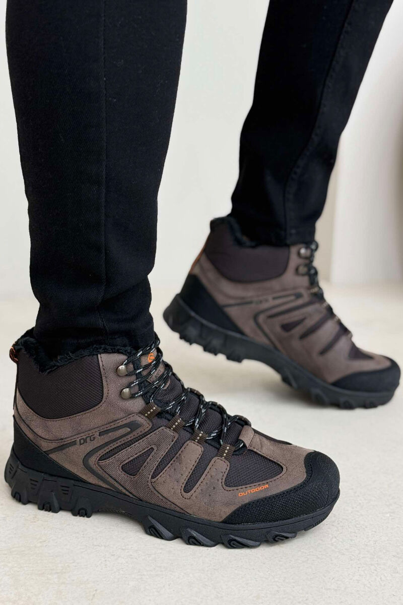 OUTDOOR TRAIL FLUFFY LACING MEN SNEAKERS DARK BROWN/KAE - 4