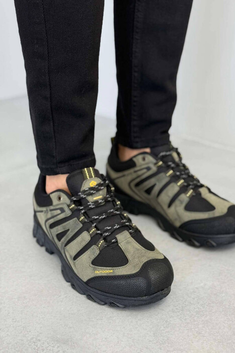 OUTDOOR TRAIL LACING MEN SNEAKERS BLACK-GREEN/ZEJE - KLAUDIO FASHION