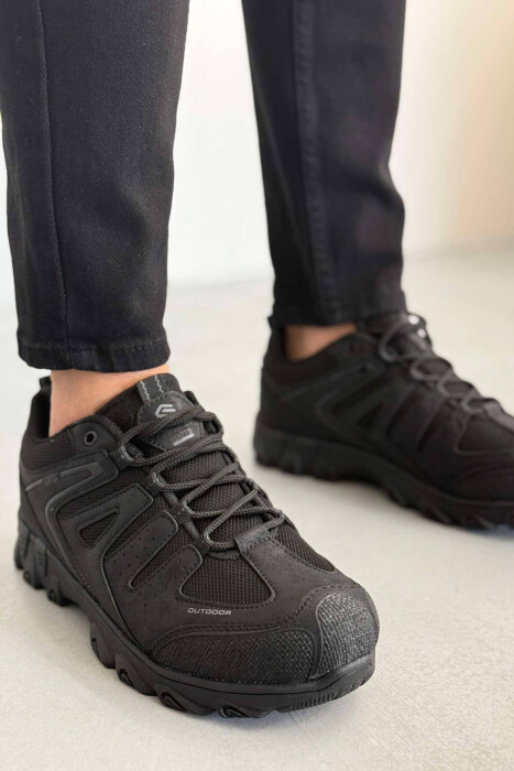 OUTDOOR TRAIL LACING MEN SNEAKERS BLACK/ E ZEZE - KLAUDIO FASHION