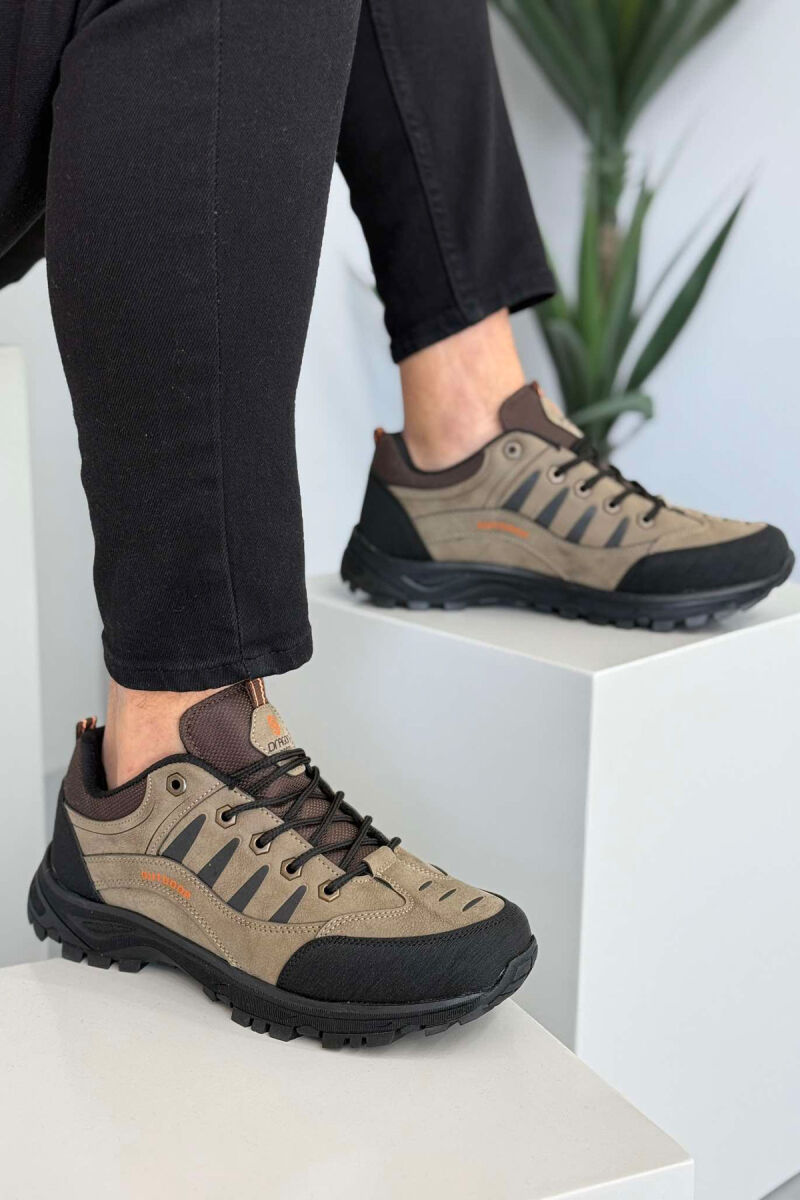 OUTDOOR TRAIL LACING MEN SNEAKERS BROWN/KAFE - 1