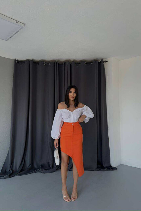 OVAL CUT WOMEN SKIRT ORANGE/PORTOKALLI - 4