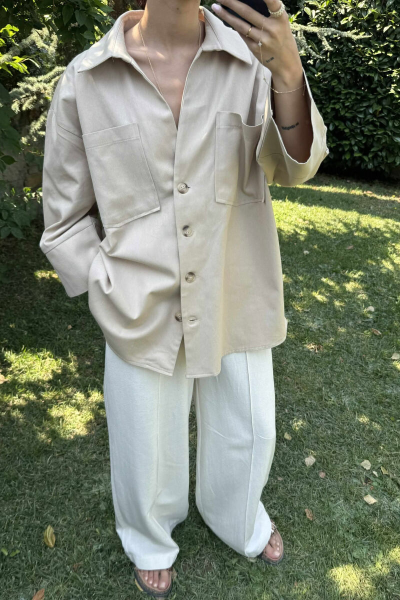 OVERSIZED WOMAN JACKET BEIGE/BEZHE - 3