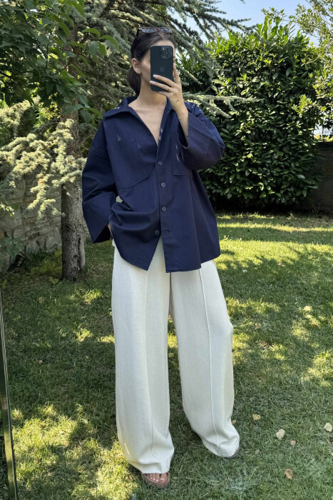 OVERSIZED WOMAN JACKET BLUE/BLU - 1