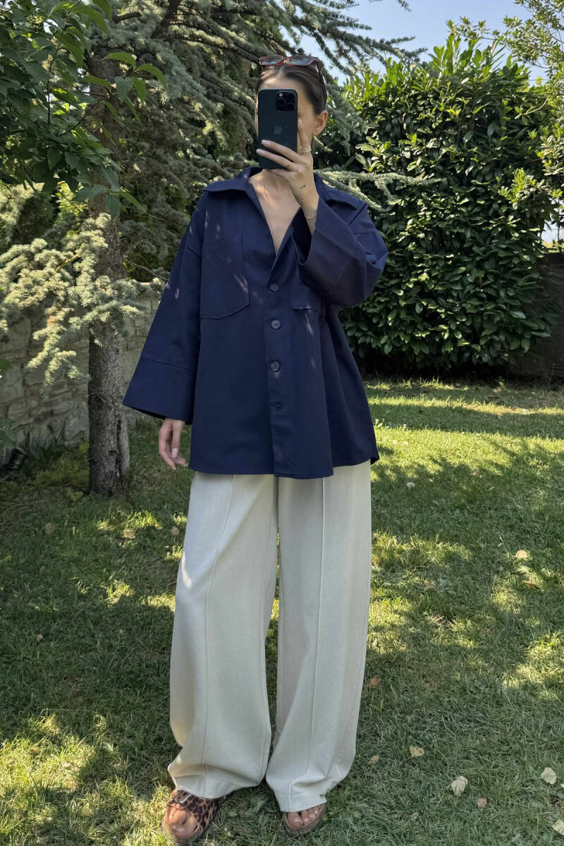 OVERSIZED WOMAN JACKET BLUE/BLU - 3