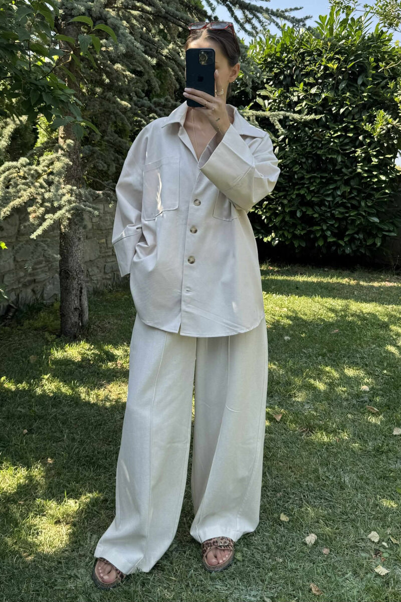 OVERSIZED WOMAN JACKET CREAM/KREM - 2