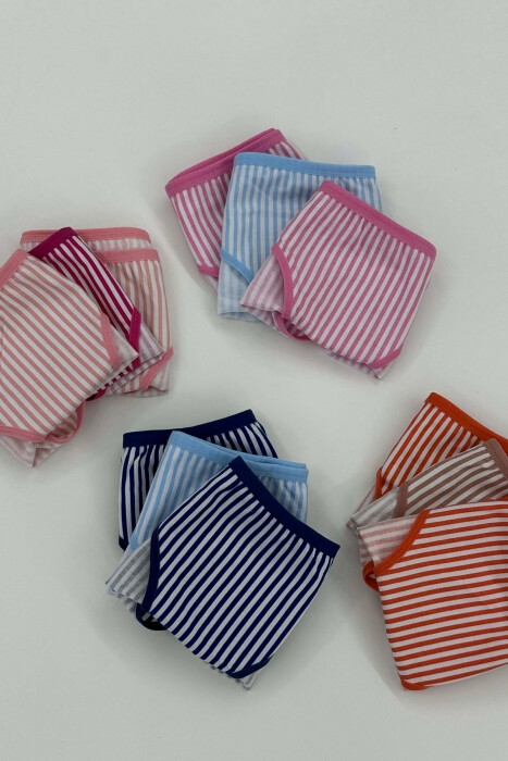 PACK OF 12 PAIR STRIPES DESIGN WOMEN BRIEFS MULTIPLE/SHNGJ - 3