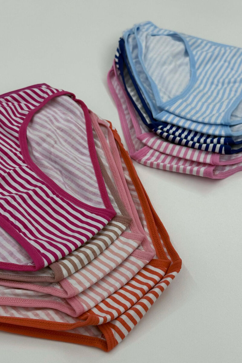 PACK OF 12 PAIR STRIPES DESIGN WOMEN BRIEFS MULTIPLE/SHNGJ - 4