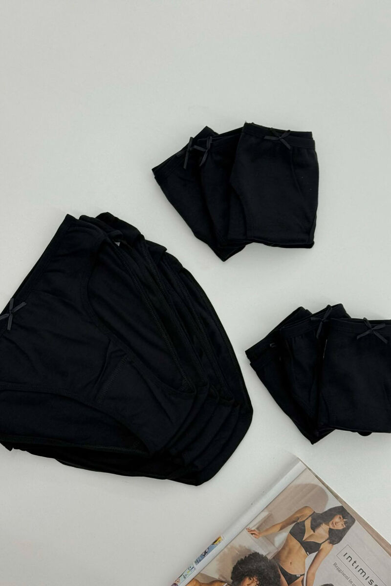 PACK OF 12 PAIR ONE COLOR WOMAN BRIEFS BLACK/ E ZEZE - 2