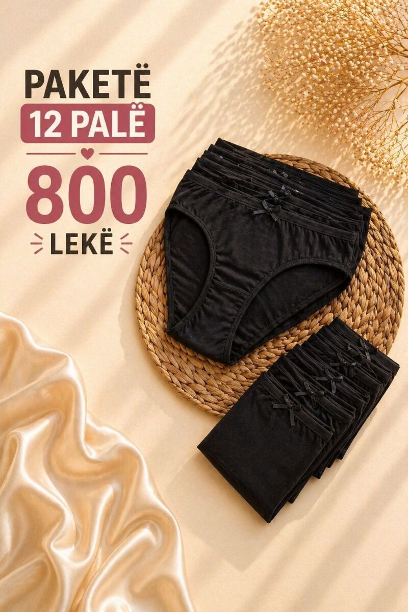 PACK OF 12 PAIR ONE COLOR WOMAN BRIEFS BLACK/ E ZEZE - 1