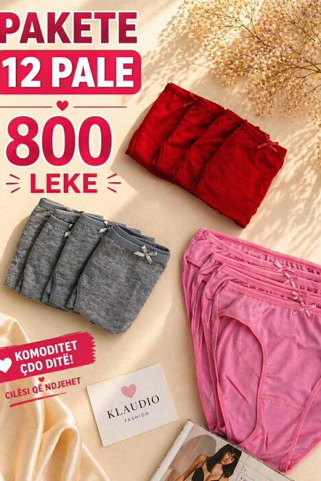 PACK OF 12 PAIR ONE COLOR WOMAN BRIEFS MULTIPLE/SHNGJ - KLAUDIO FASHION