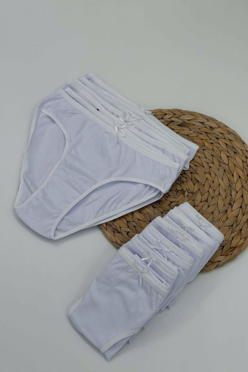 PACK OF 12 PAIR ONE COLOR WOMAN BRIEFS WHITE-E BARDHE - 2