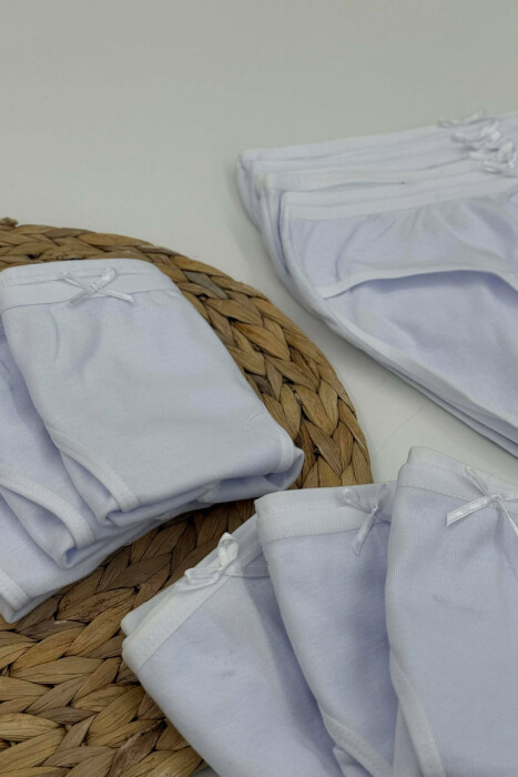 PACK OF 12 PAIR ONE COLOR WOMAN BRIEFS WHITE-E BARDHE - 3