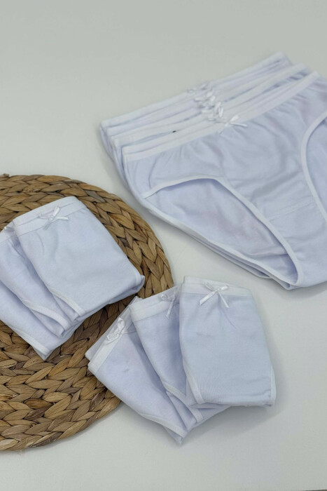 PACK OF 12 PAIR ONE COLOR WOMAN BRIEFS WHITE-E BARDHE - 4