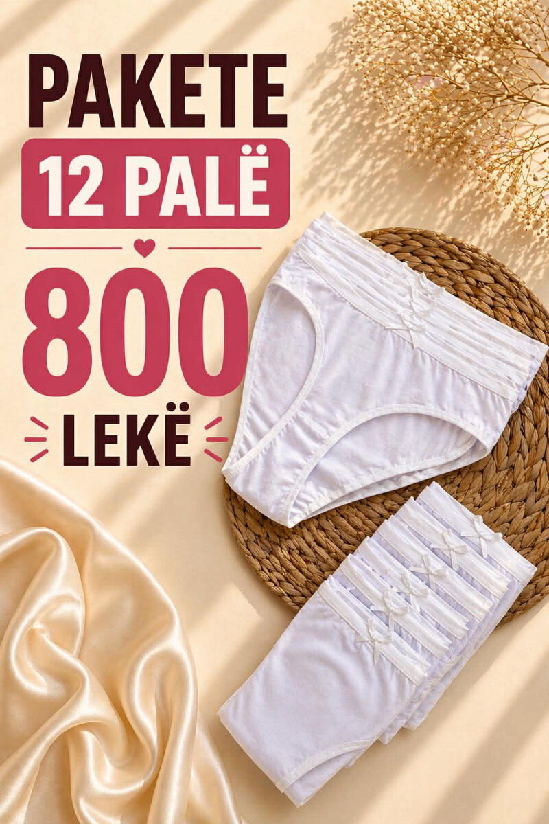 PACK OF 12 PAIR ONE COLOR WOMAN BRIEFS WHITE-E BARDHE - 1