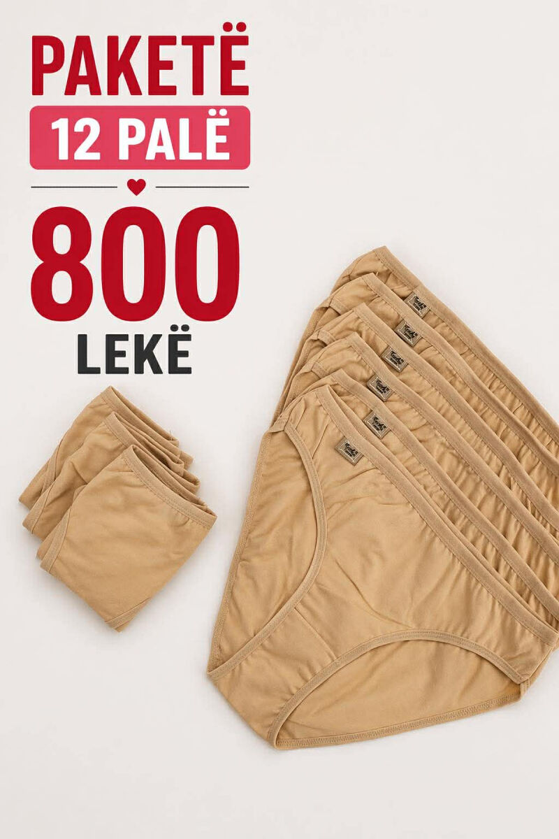 PACK OF 12 PAIR SIMPLE ONE COLOR WOMEN BRIEFS BEIGE/BEZHE - 1