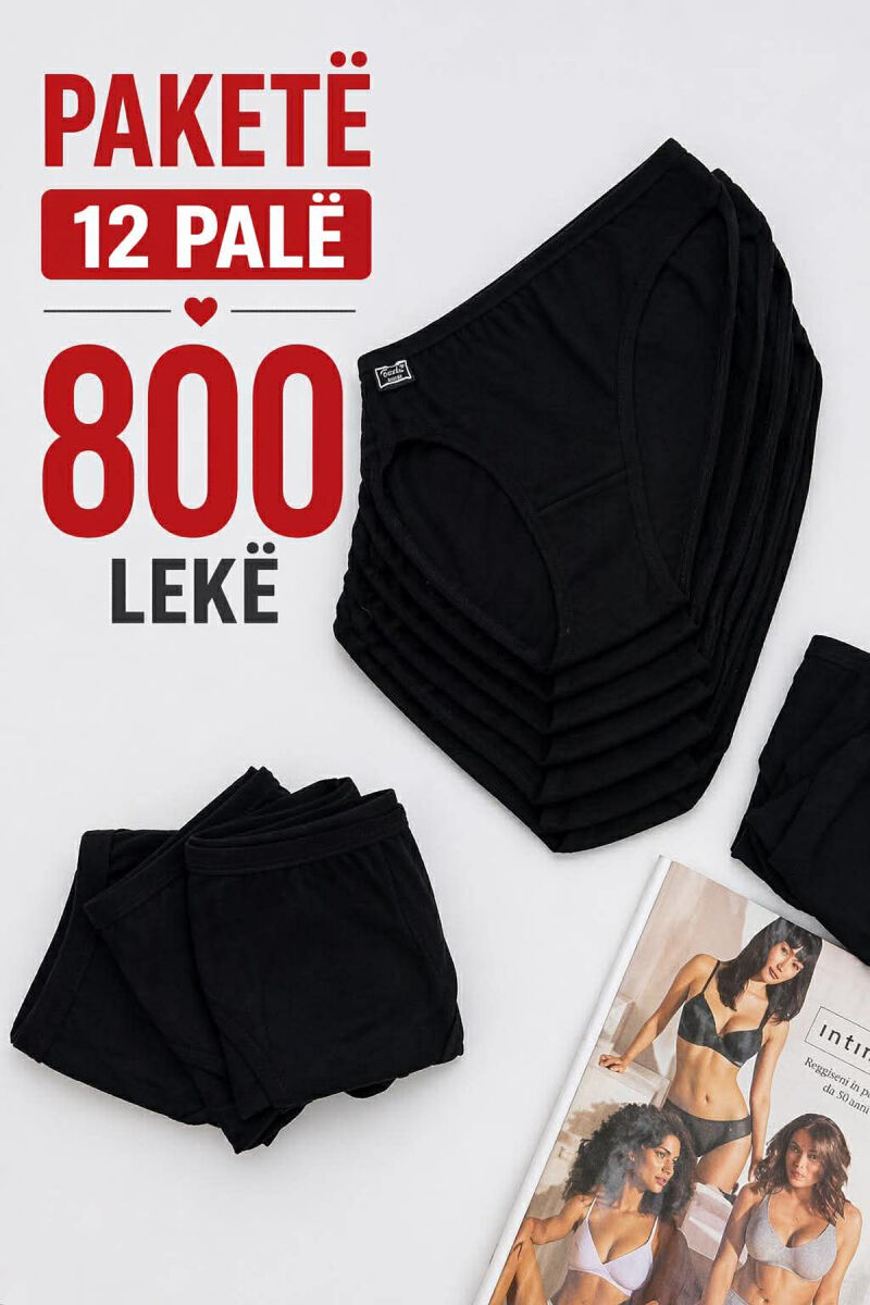 PACK OF 12 PAIR SIMPLE ONE COLOR WOMEN BRIEFS BLACK/ E ZEZE - 1