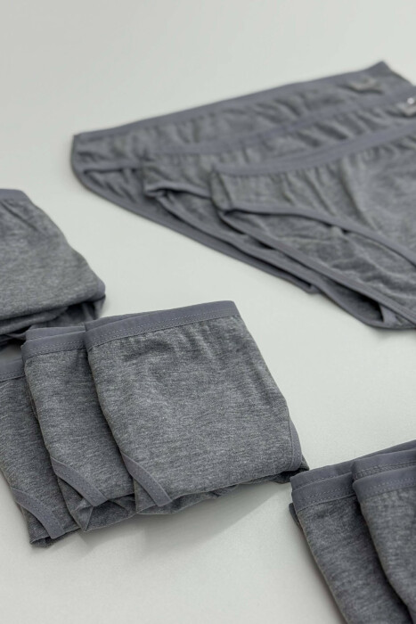 PACK OF 12 PAIR SIMPLE ONE COLOR WOMEN BRIEFS GREY/GRI - 3