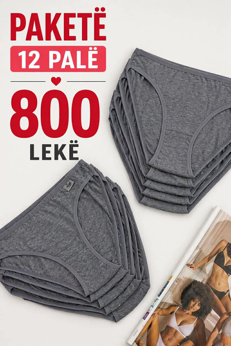 PACK OF 12 PAIR SIMPLE ONE COLOR WOMEN BRIEFS GREY/GRI - 1