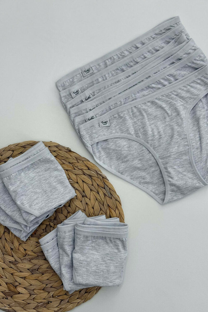 PACK OF 12 PAIR SIMPLE ONE COLOR WOMEN BRIEFS LIGHT GREY/GZ - 2