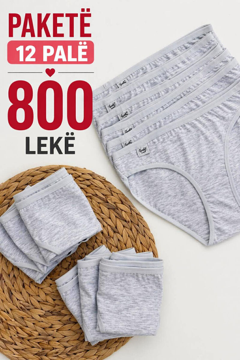 PACK OF 12 PAIR SIMPLE ONE COLOR WOMEN BRIEFS LIGHT GREY/GZ - 1