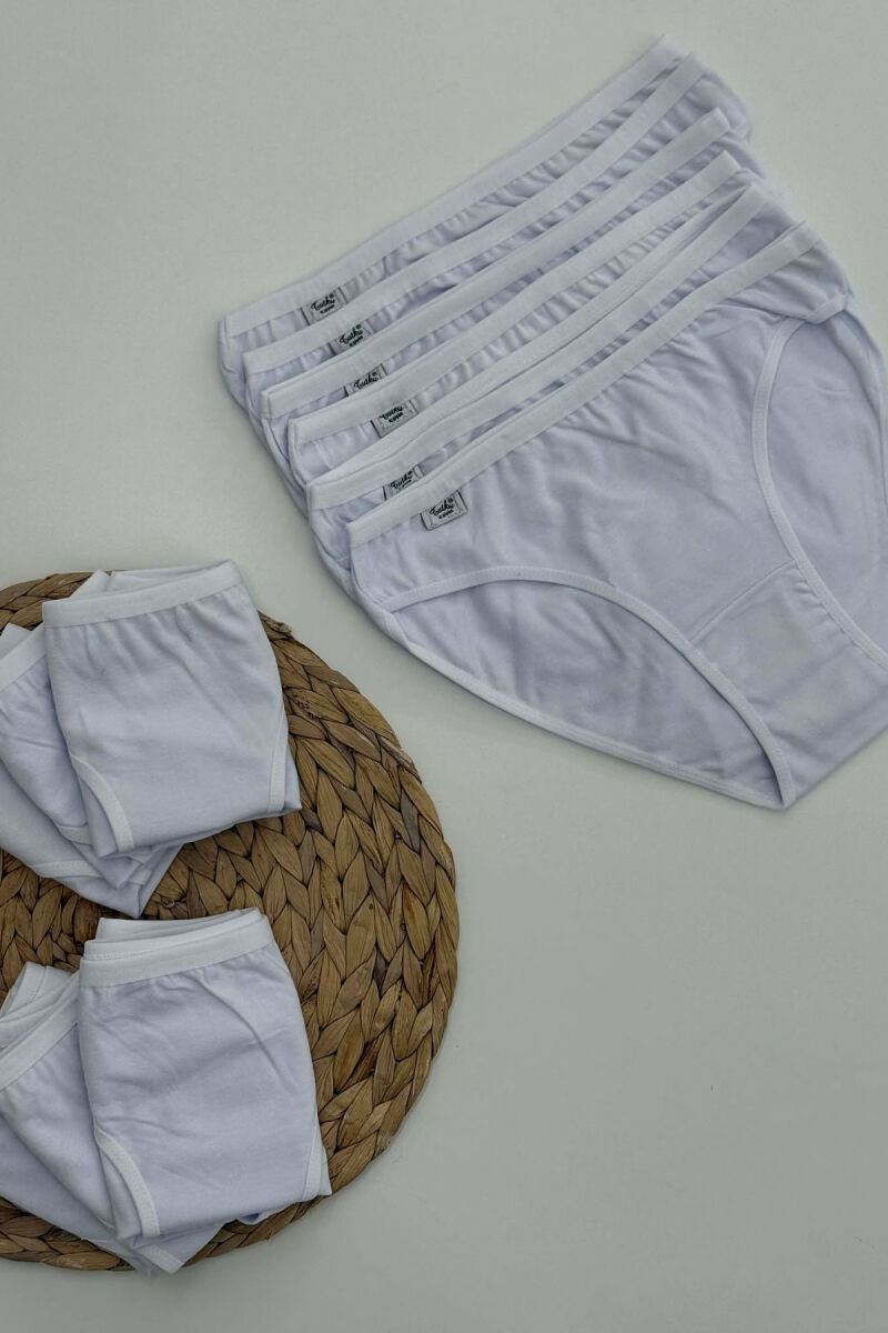 PACK OF 12 PAIR SIMPLE ONE COLOR WOMEN BRIEFS WHITE-E BARDHE - 2