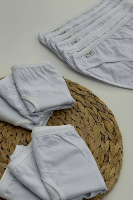 PACK OF 12 PAIR SIMPLE ONE COLOR WOMEN BRIEFS WHITE-E BARDHE - 3