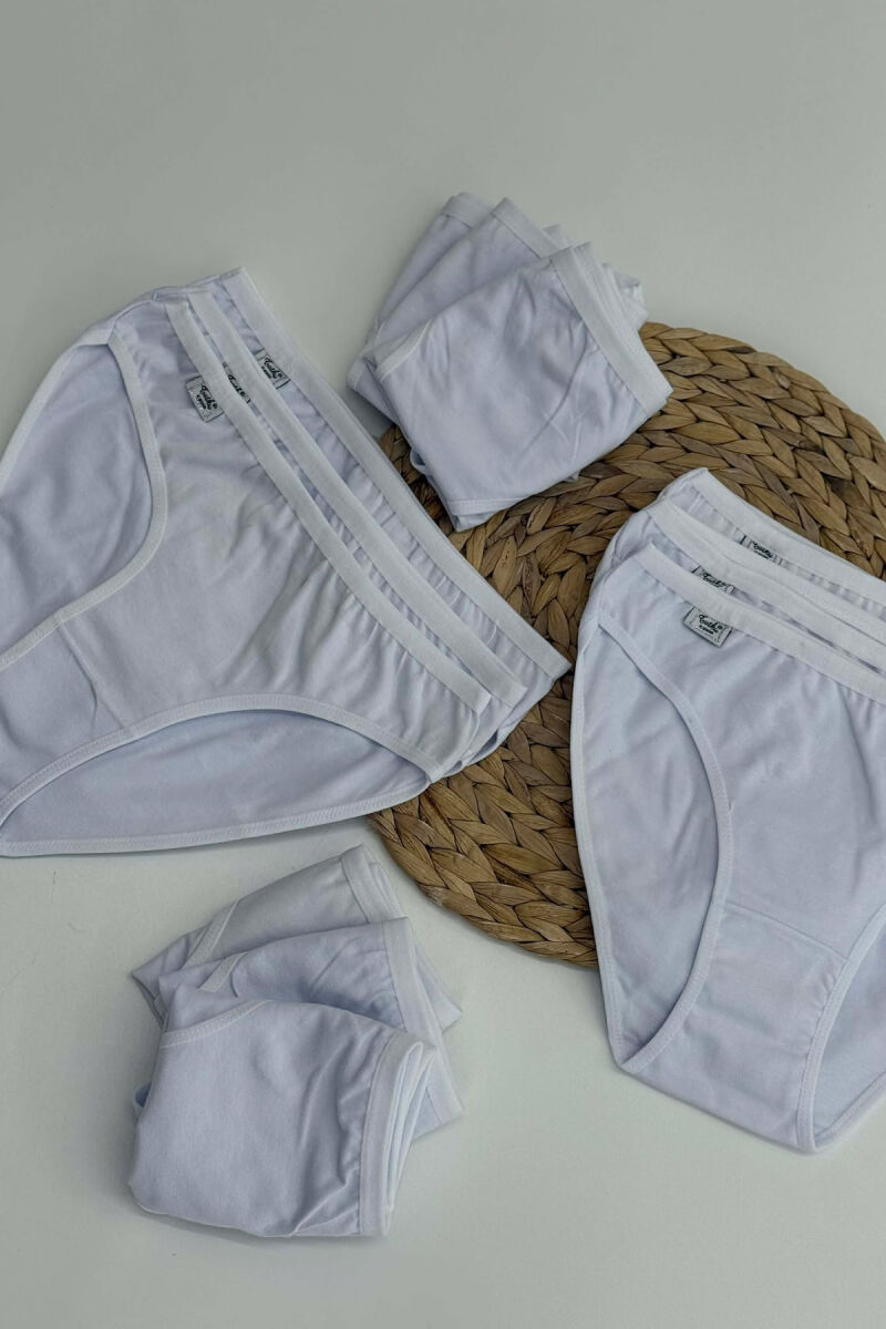 PACK OF 12 PAIR SIMPLE ONE COLOR WOMEN BRIEFS WHITE-E BARDHE - 4
