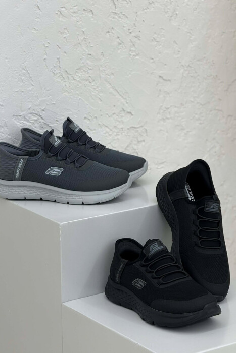 PACK OF 2 PIECES ELASTIC LACES PALTFORM WOMEN SNEAKERS BLACK-GREY/ZEGR - 3