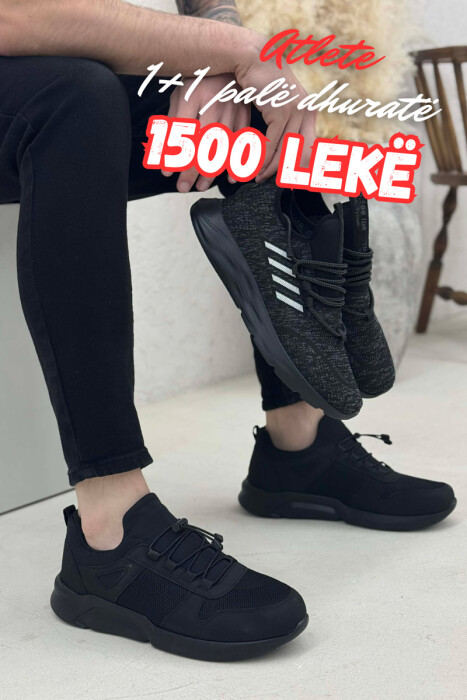 PACK OF 2 PIECES SIMPLE EVERYDAY MEN SNEAKERS BLACK-GREY/ZEGR - KLAUDIO FASHION