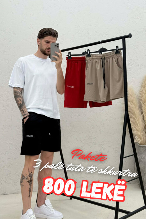 PACK OF 3 PAIR WRITTINGS ONE COLOR MEN SHORT SWEATPANTS MULTIPLE/SHNGJ - 1