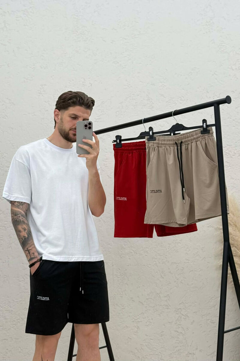 PACK OF 3 PAIR WRITTINGS ONE COLOR MEN SHORT SWEATPANTS MULTIPLE/SHNGJ - 2