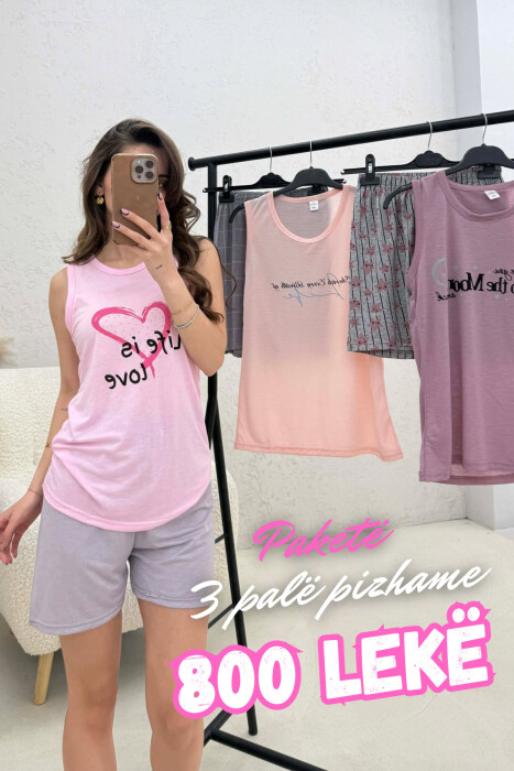PACK OF 3 PIECE TANK TOP+ SHORTS WOMEN PYJAMAS MULTIPLE/SHNGJ - 