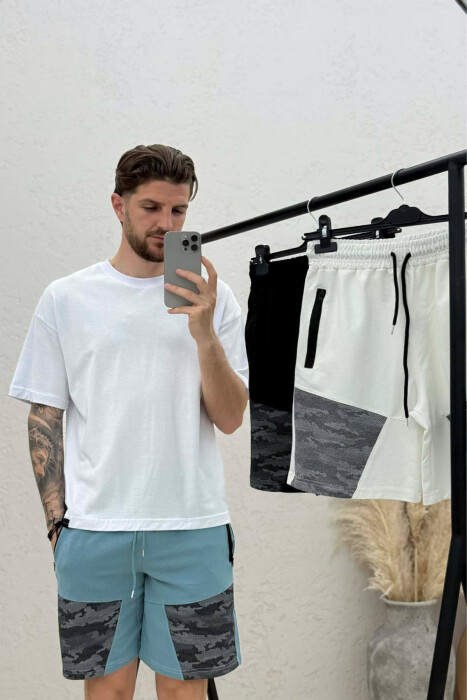 PACK OF 3 PIECE ZIPPER POCKETS SIMPLE MEN SHORT SWEATPANTS MULTIPLE/SHNGJ - 2