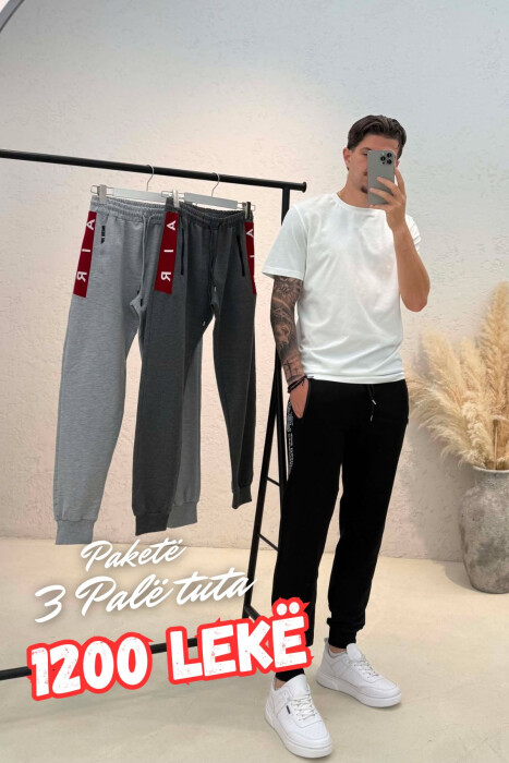 PACK OF 3 PIECES COTTON ONE COLOR MEN SWEATPANTS MULTIPLE/SHNGJ - 1