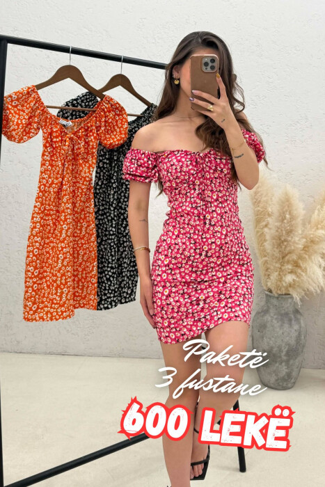 PACK OF 3 PIECES FLOWERS DESIGN WOMAN DRESSES MULTIPLE/SHNGJ - 1